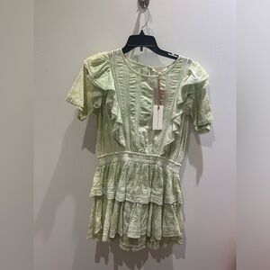 LoveShackFancy NWT Green Natasha dress large.